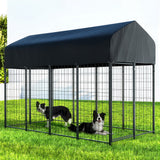 i.Pet Dog Kennel Extra Large House Outdoor Playpen Pet Puppy Metal Backyard - Close-Up Angle