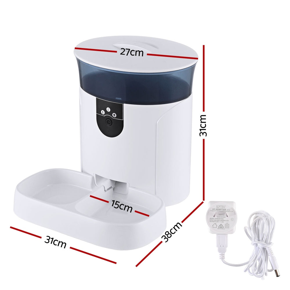 i.Pet Smart WiFi Pet Feeder with HD Camera and App Control - 7L Automatic Food Dispenser