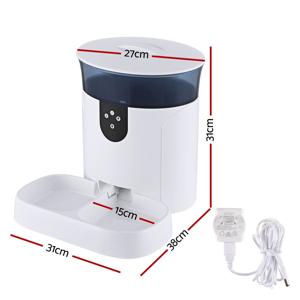 i.Pet WiFi-Enabled Automatic Pet Feeder for Dogs and Cats - 7L Smart Food Dispenser with Timer and Voice Recording