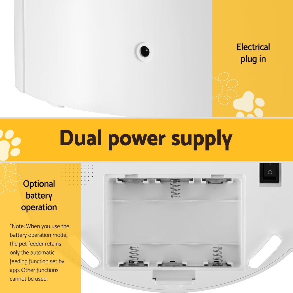 i.Pet WiFi-Enabled Automatic Pet Feeder for Dogs and Cats - 7L Smart Food Dispenser with Timer and Voice Recording