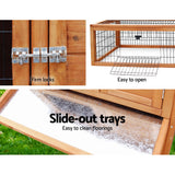 i.Pet Chicken Coop 155cm x 49cm x 90cm Rabbit Hutch Large Run Wooden Cage House Outdoor