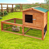 i.Pet Chicken Coop 155cm x 49cm x 90cm Rabbit Hutch Large Run Wooden Cage House Outdoor