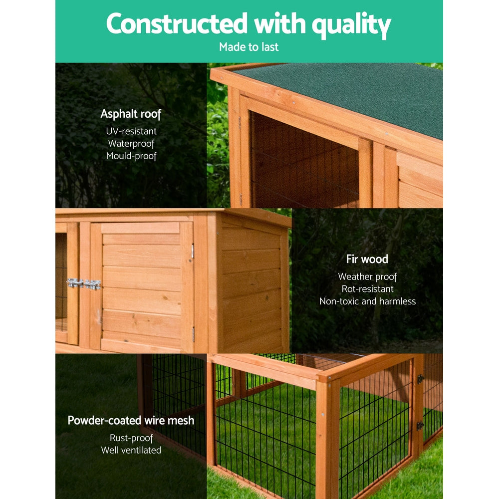 i.Pet Chicken Coop 96cm x 96cm x 100cm Rabbit Hutch Large Run Wooden Cage Outdoor House