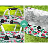 Alfresco Picnic Basket Folding Bag Hamper Insulated Food Cover Storage