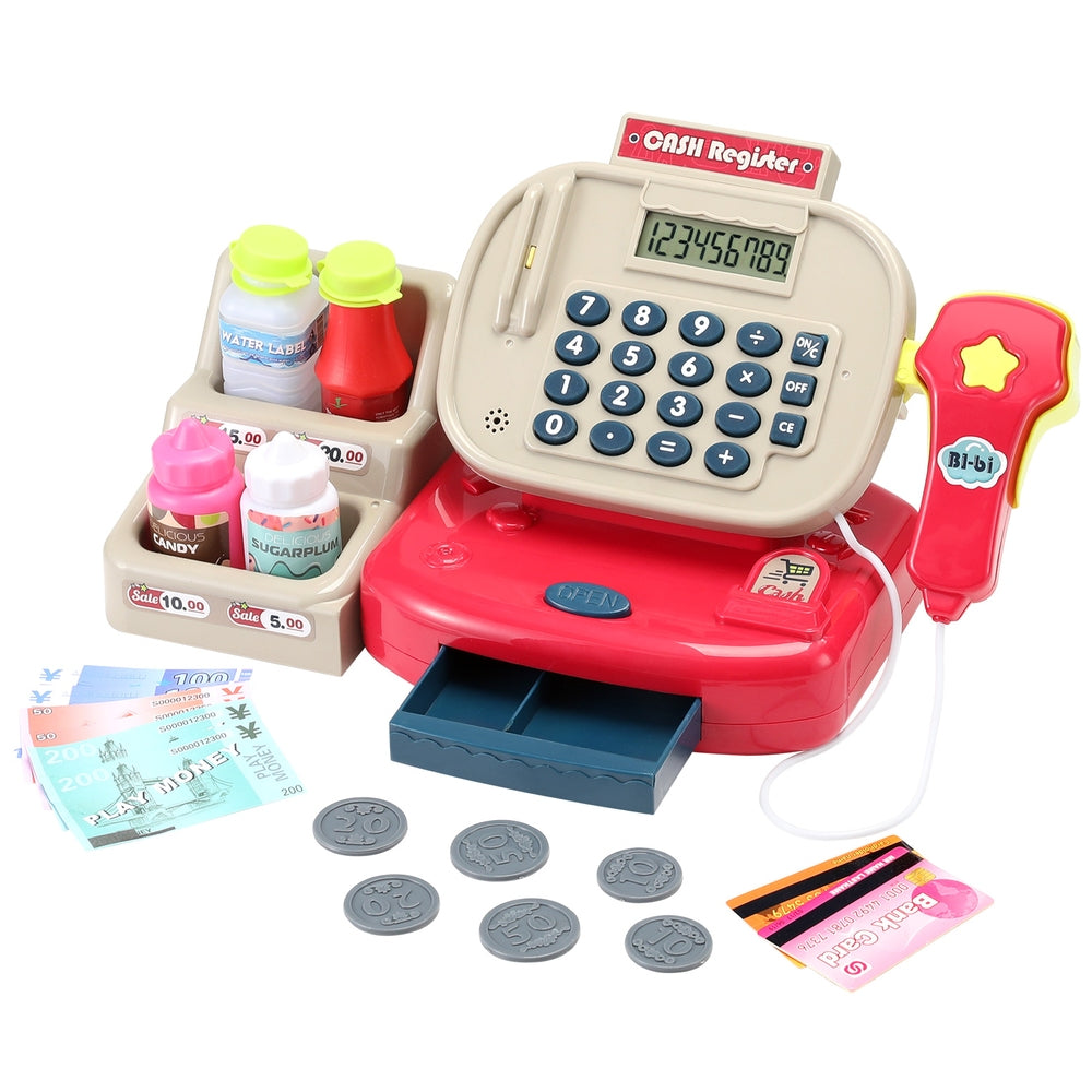 Colorful Kids' Cash Register Play Set with Accessories and Sound Features