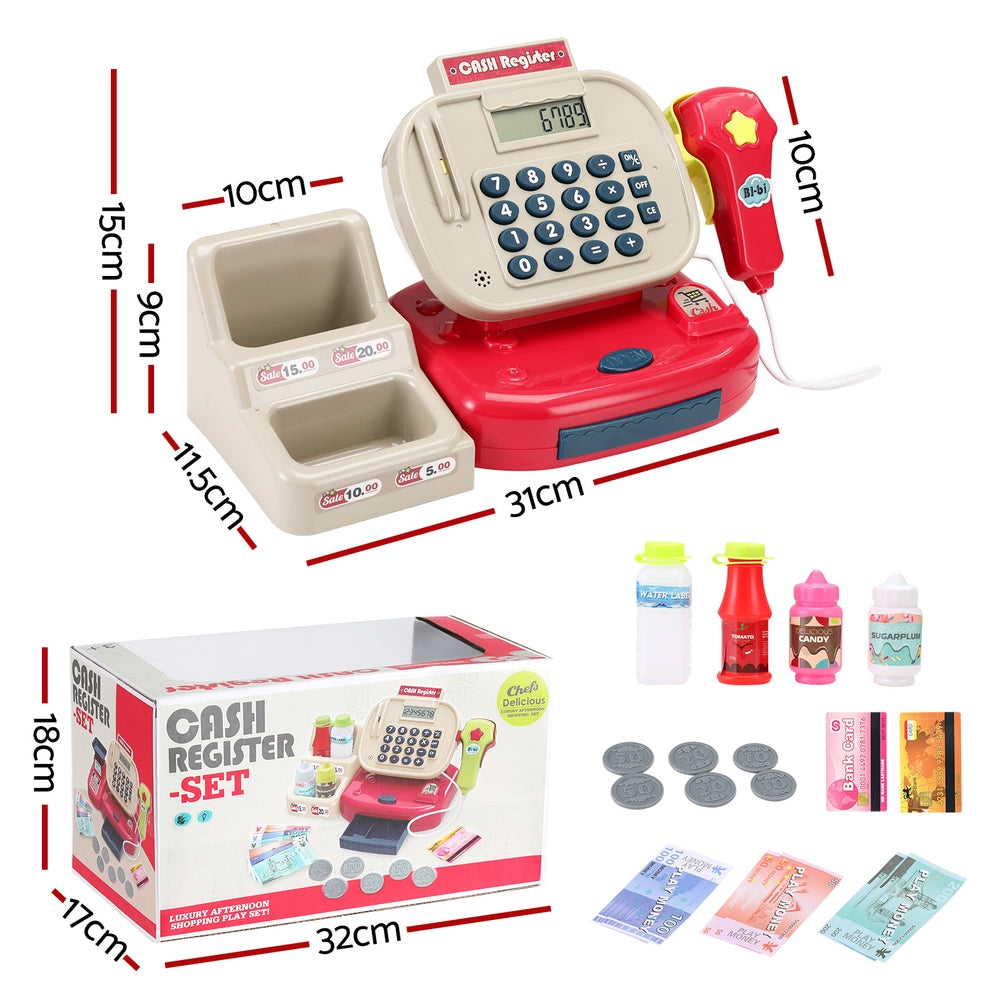 Colorful Kids' Cash Register Play Set with Accessories and Sound Features