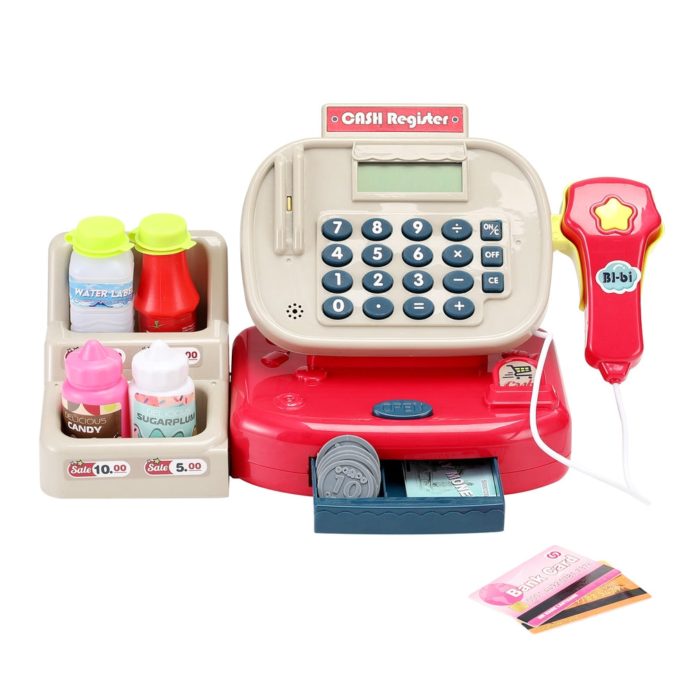 Colorful Kids' Cash Register Play Set with Accessories and Sound Features