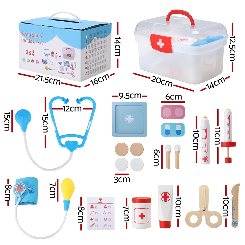 Keezi Kids Medical Pretend Playset with Stethoscope and 16 Accessories for Aspiring Young Doctors