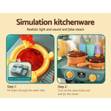 Keezi Interactive Kids Cooking Play Kitchen with Lights, Sounds, and Accessories