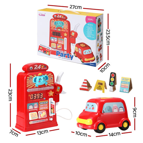 Keezi Kids Interactive Gas Station Playset with Sound and Music for Pretend Play