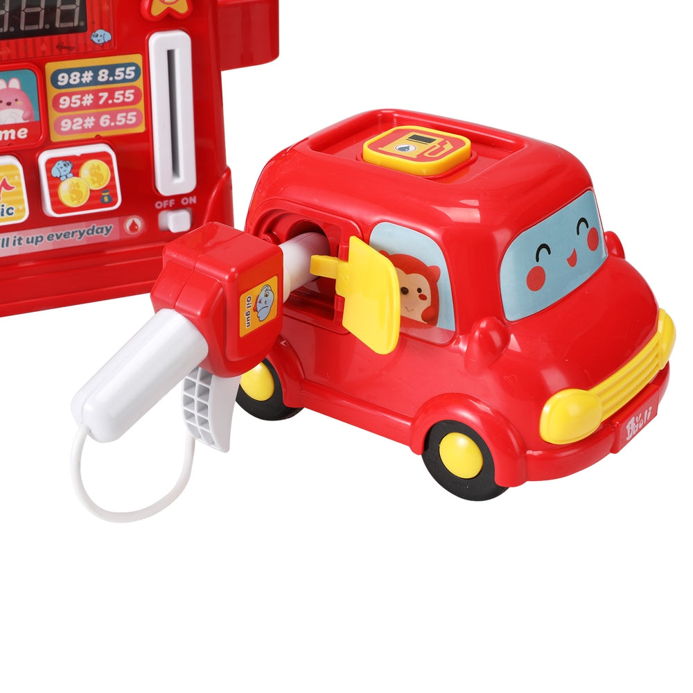 Keezi Kids Interactive Gas Station Playset with Sound and Music for Pretend Play