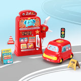 Keezi Kids Interactive Gas Station Playset with Sound and Music for Pretend Play