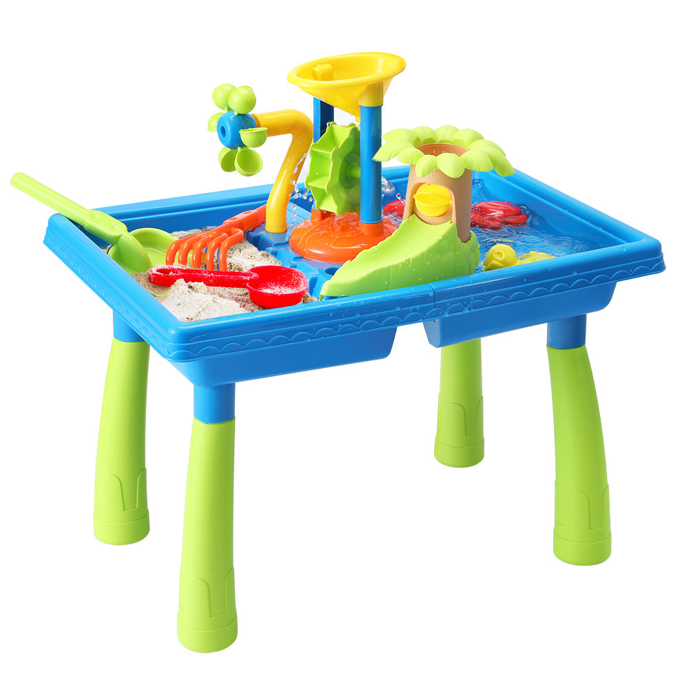 Keezi Kids Outdoor Sand and Water Play Table with Windmill and Shovel