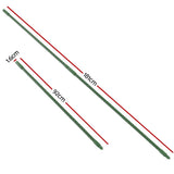 Metal Garden Support Stakes - 24 Pack, 92cm Height, Green Coated Finish