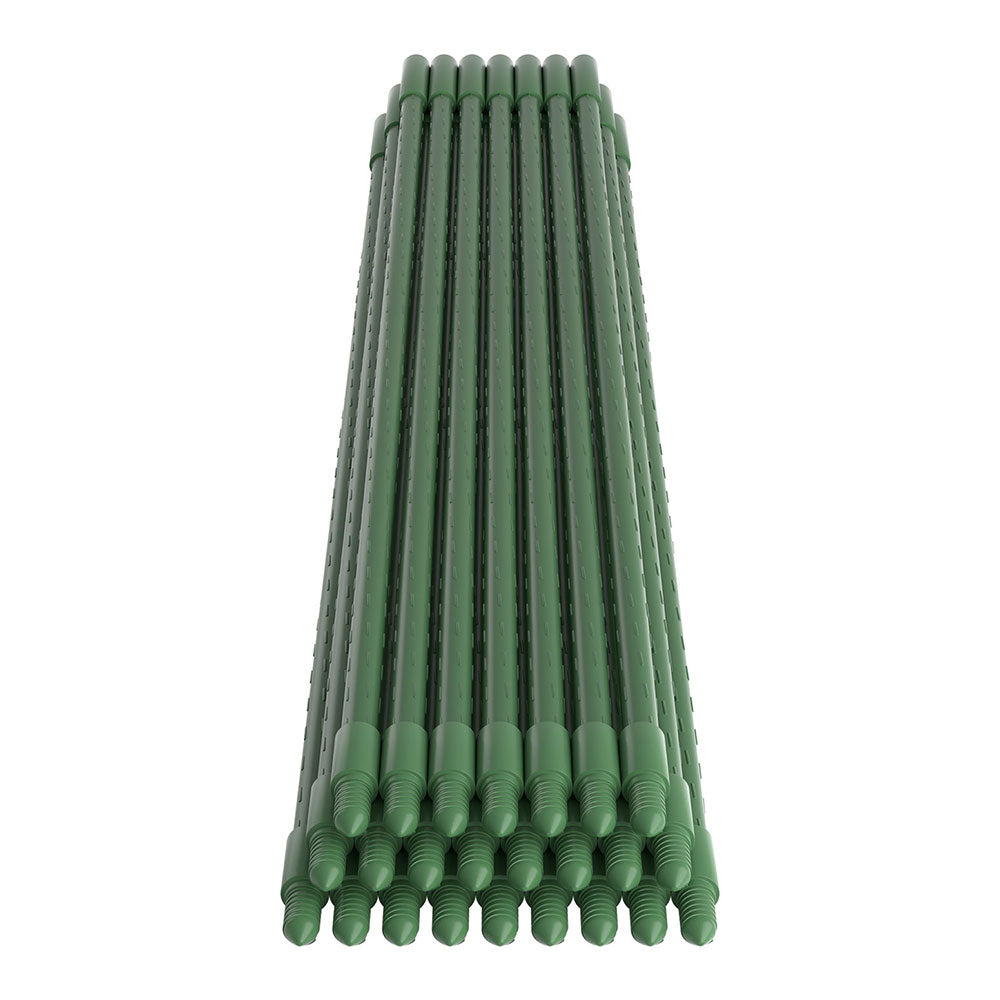 Metal Garden Support Stakes - 24 Pack, 92cm Height, Green Coated Finish