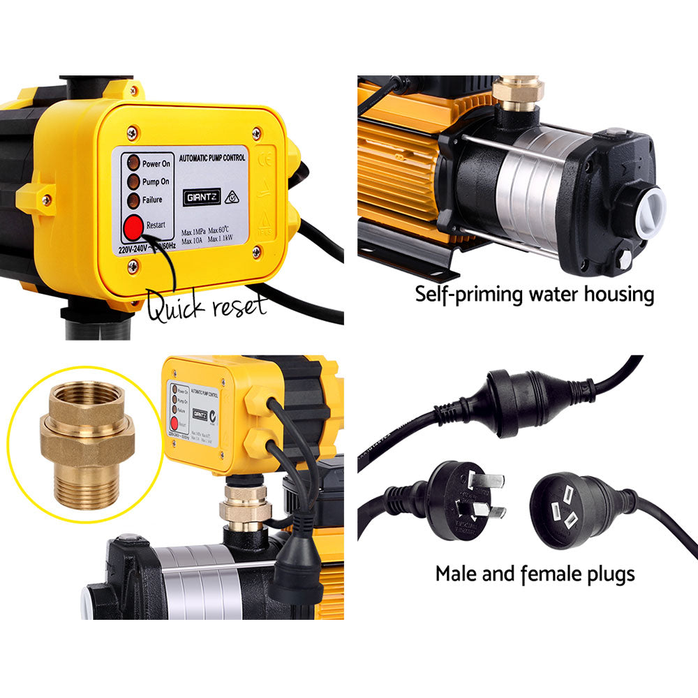 Giantz Garden Water Pump High Pressure 2000W Multi Stage Tank Rain Irrigation Yellow