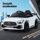 Kids Electric Ride On Car Mercedes-Benz AMG GTR Licensed Toy Cars Remote White