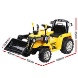 Rigo Kids Electric Ride On Car Bulldozer Digger Loader Remote 6V Yellow