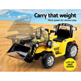 Rigo Kids Electric Ride On Car Bulldozer Digger Loader Remote 6V Yellow