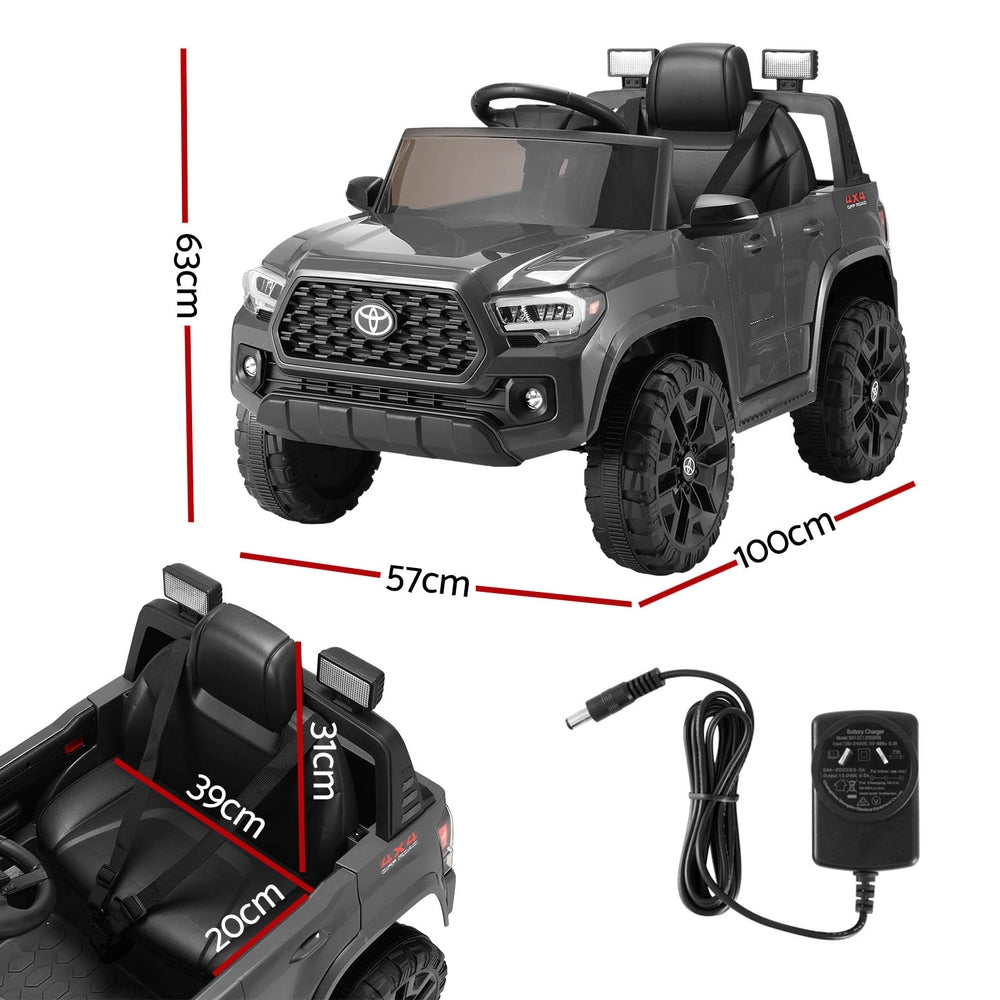 Kids Electric Ride On Car Toyota Tacoma Off Road Jeep Toy Cars Remote 12V Grey