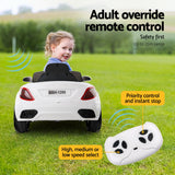 Rigo Kids Electric Ride On Car Cars Music Headlight Remote Control 12V White