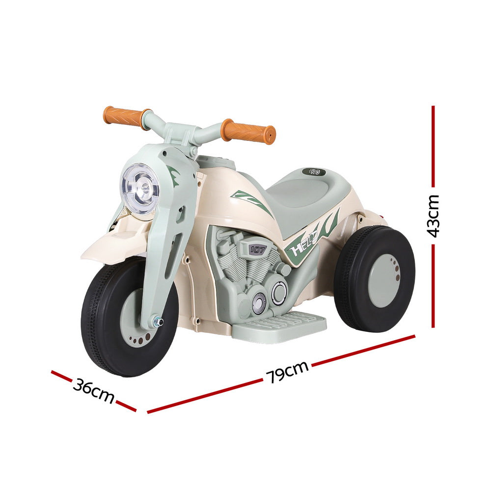 Rigo Green Electric Kids Ride-On Motorcycle with Bubble Maker and Music