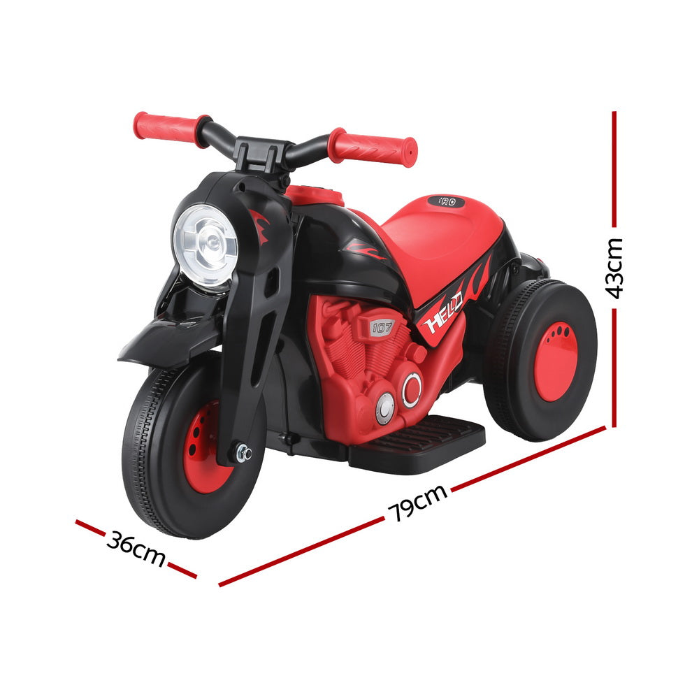 Rigo Red Electric Kids Motorcycle with Bubble Maker - 6V Ride On Toy