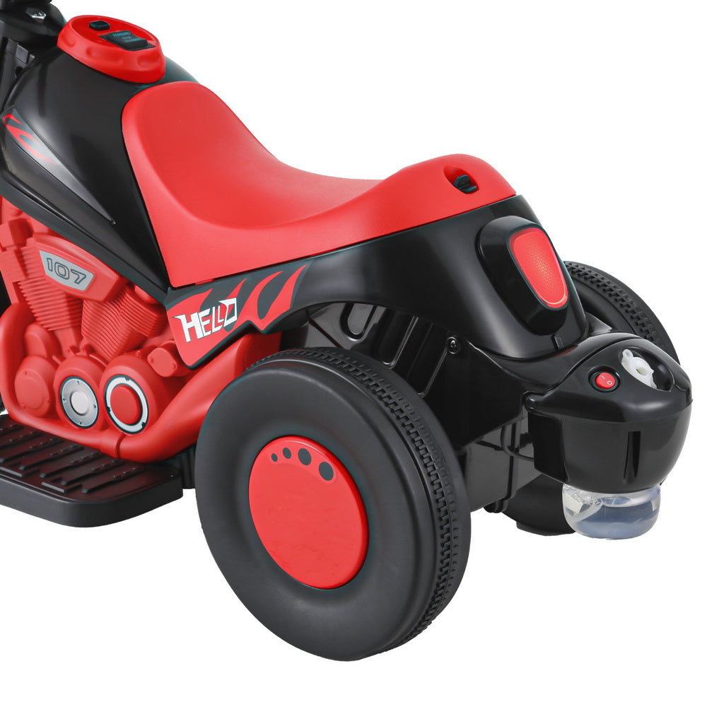 Rigo Red Electric Kids Motorcycle with Bubble Maker - 6V Ride On Toy