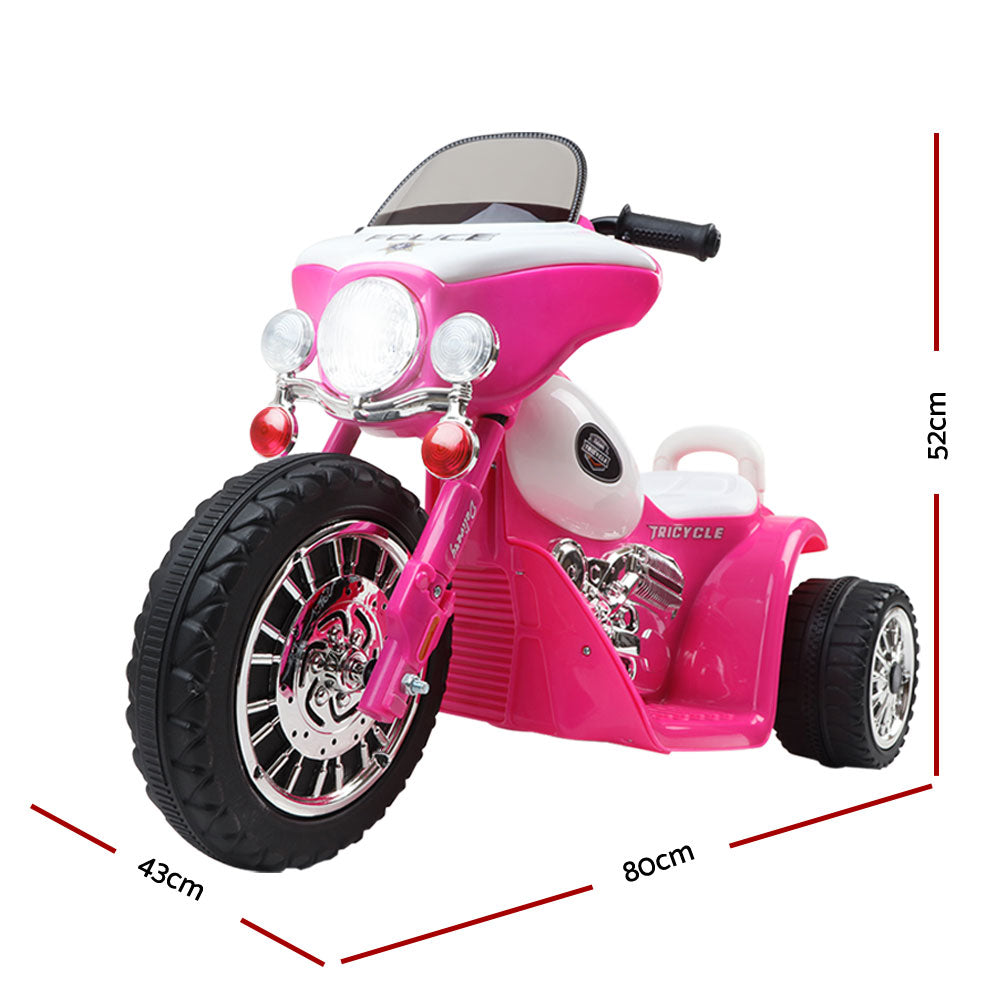 Rigo Kids Electric Ride On Patrol Police Car Harley-Inspired 6V Pink