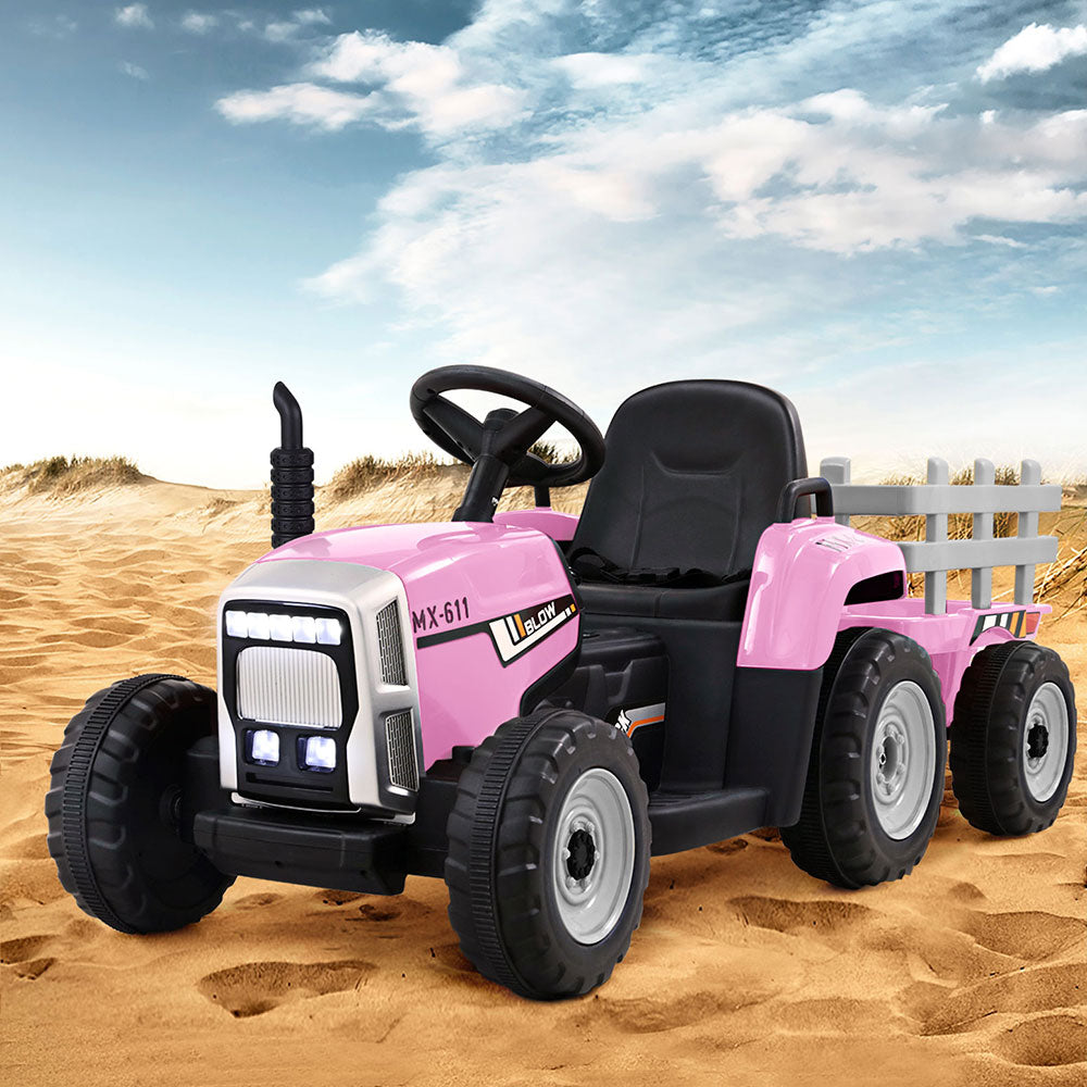 Rigo Kids Electric Ride On Car Tractor Toy Cars 12V Pink