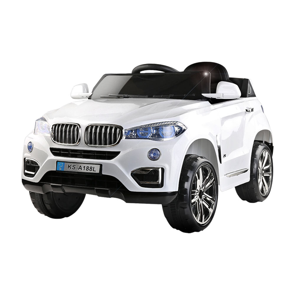 Rigo Kids Electric Ride On Car SUV BMW-Inspired X5 Toy Cars Remote 6V White