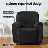 Luxurious Velvet 1-Seater Recliner Chair Cover in Black by Artiss