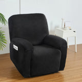 Luxurious Velvet 1-Seater Recliner Chair Cover in Black by Artiss