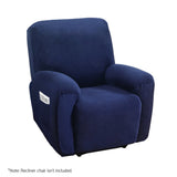 Luxurious Navy Velvet Recliner Chair Cover for 1 Seater