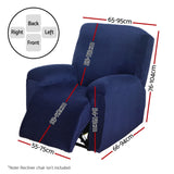 Luxurious Navy Velvet Recliner Chair Cover for 1 Seater