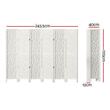 Artiss 6 Panel Room Divider Screen 244x170cm Clover White