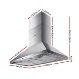 Devanti 1200mm Range Hood 120cm BBQ Commercial Rangehood