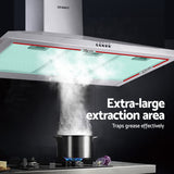 Devanti 900mm Range Hood 90cm Rangehood Stainless Steel