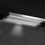 Devanti 900mm Range Hood 90cm Slide out Rangehood Stainless Steel