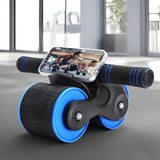 Everfit Ab Roller Automatic Rebound Abdominal Wheel Home Gym Workout Blue - Close-Up Angle