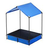 Keezi Outdoor Canopy Sandpit for Kids - 120cm Metal Sandbox with UV Protection Cover