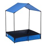 Keezi Outdoor Canopy Sandpit for Kids - 120cm Metal Sandbox with UV Protection Cover