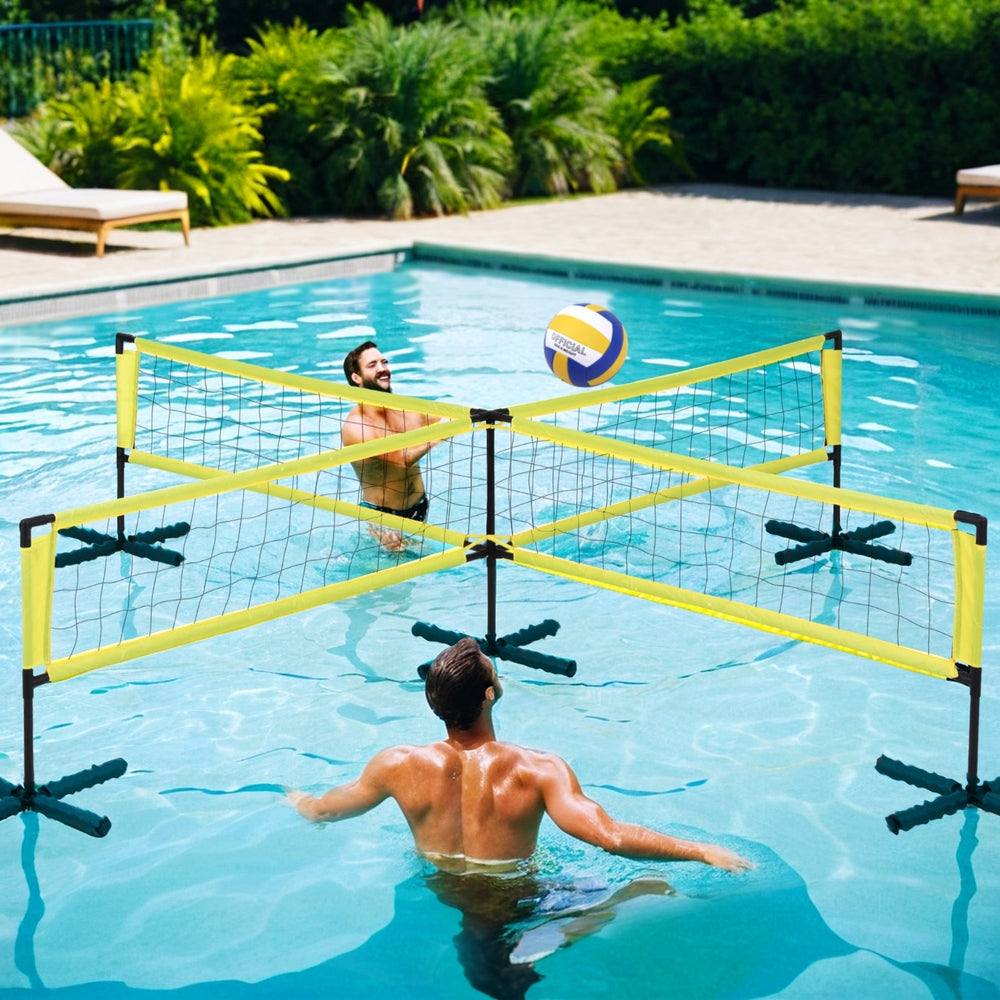 Water Volleyball Game Set with Floating Anchors and Accessories for Pool Fun