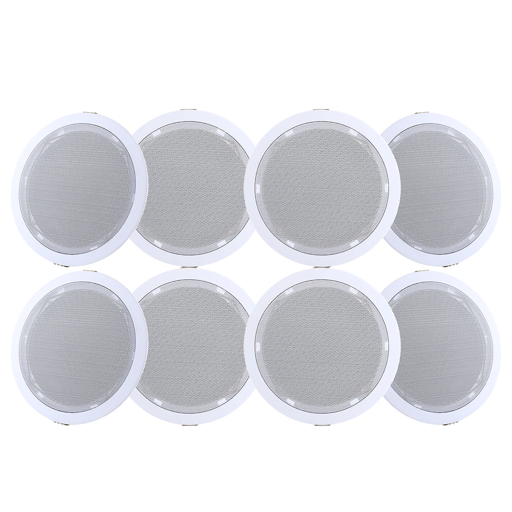 8-Pack 6-Inch In-Ceiling Speakers for Home Audio System - Powerful Tweeter Installations