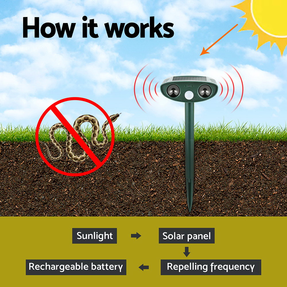 Gardeon Solar-Powered Ultrasonic Snake Deterrent Device