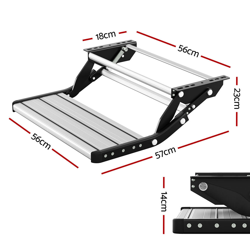 Weisshorn Heavy-Duty Aluminium Caravan Pull-Out Step - 200KG Capacity