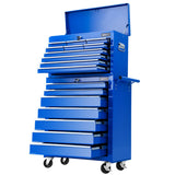 Giantz 17 Drawer Tool Box Cabinet Chest Trolley Toolbox Garage Storage Box Blue