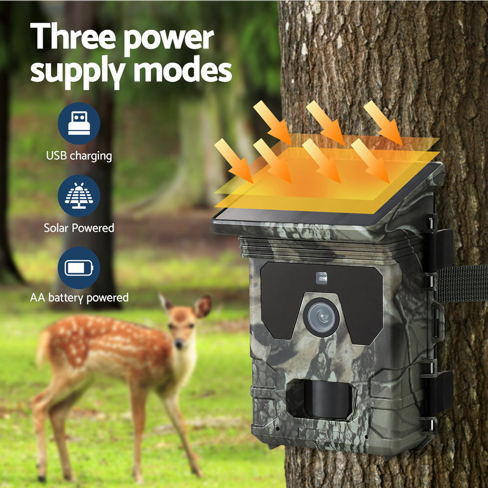 Solar-Powered 4K Wildlife Trail Camera with 50MP Imaging