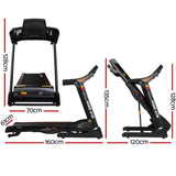 Everfit Treadmill Electric Auto Incline Home Gym Fitness Exercise Machine 480mm - Front View