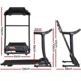 Everfit Treadmill Electric Home Gym Fitness Exercise Machine Incline 400mm - Front View